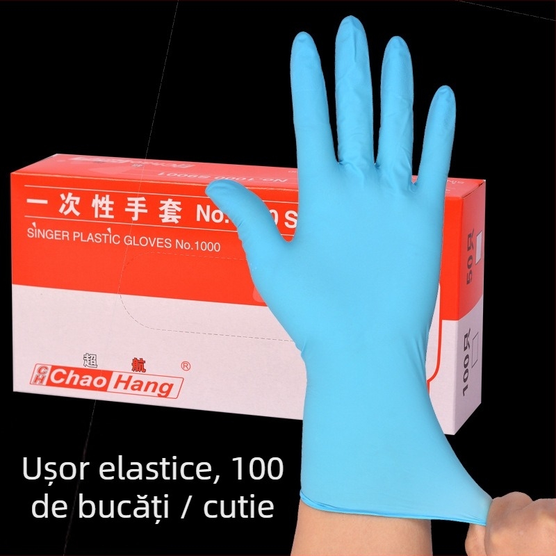 Mănuși de nitril, de unică folosință, grosime standard, suprafață antiderapantă, rezistente la uzură, 1000 bucăți într-o cutie.