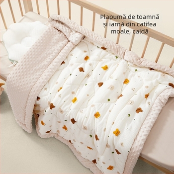 Cuvertură de iarnă din bumbac 100% pentru copii, 3–12 ani, pentru somnul de zi în grădiniță, 500–800 g