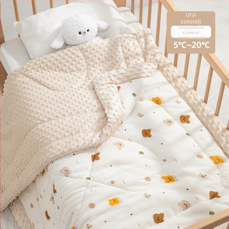 Cuvertură de iarnă din bumbac 100% pentru copii, 3–12 ani, pentru somnul de zi în grădiniță, 500–800 g