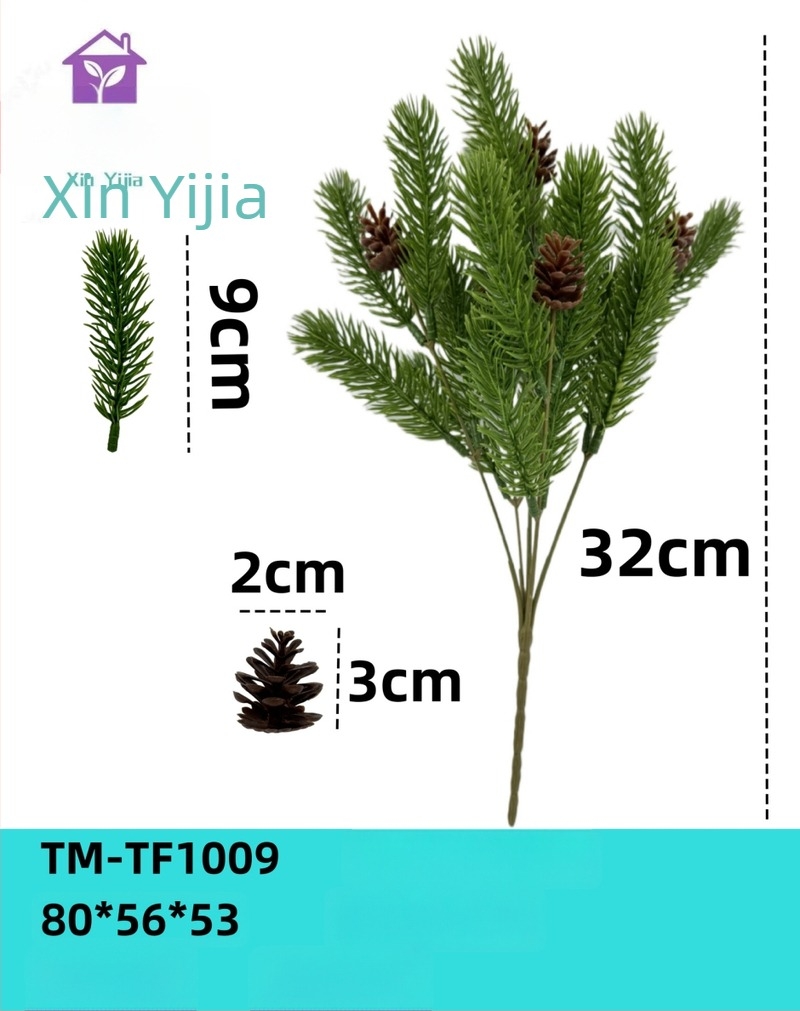 Xinyijia ornamente de Crăciun pentru brad: ace de brad, conuri de brad și fulgi de zăpadă - părți din plastic și fier