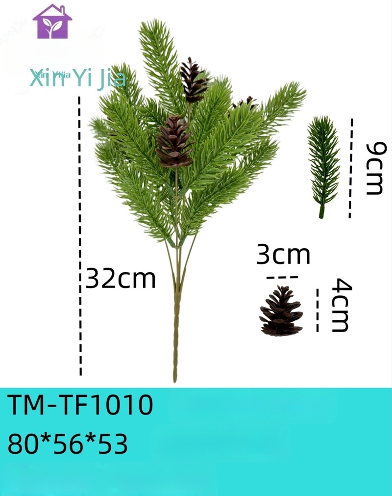 Xinyijia ornamente de Crăciun pentru brad: ace de brad, conuri de brad și fulgi de zăpadă - părți din plastic și fier