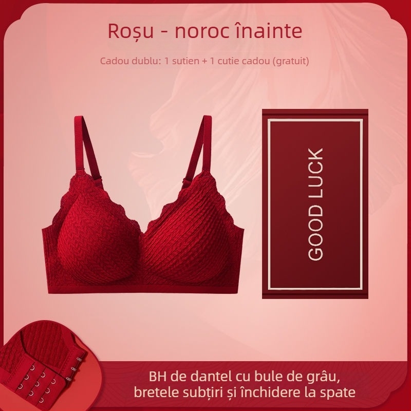 Set sutiene mireasă: push-up efect, cupă 3/4, umplutură din burete, bretele fixe duble, trei rânduri de închizători la spate, material nylon