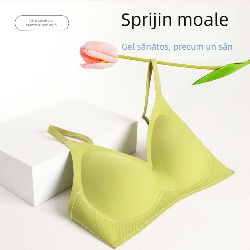 Sutien fără cusături cu susținere moale, cupă 3/4 cu burete, respirabil, design ușor