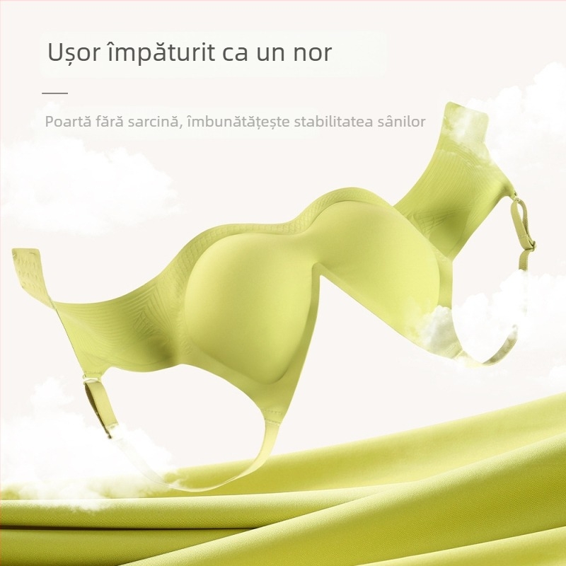 Sutien fără cusături cu susținere moale, cupă 3/4 cu burete, respirabil, design ușor
