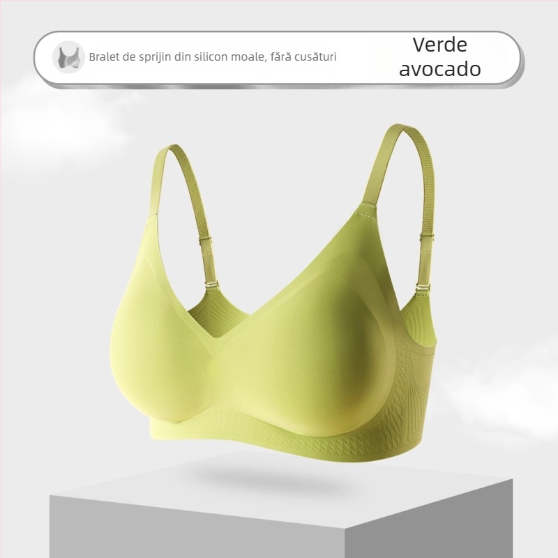 Sutien fără cusături cu susținere moale, cupă 3/4 cu burete, respirabil, design ușor