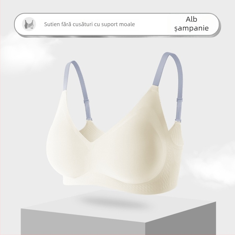 Sutien fără cusături cu susținere moale, cupă 3/4 cu burete, respirabil, design ușor