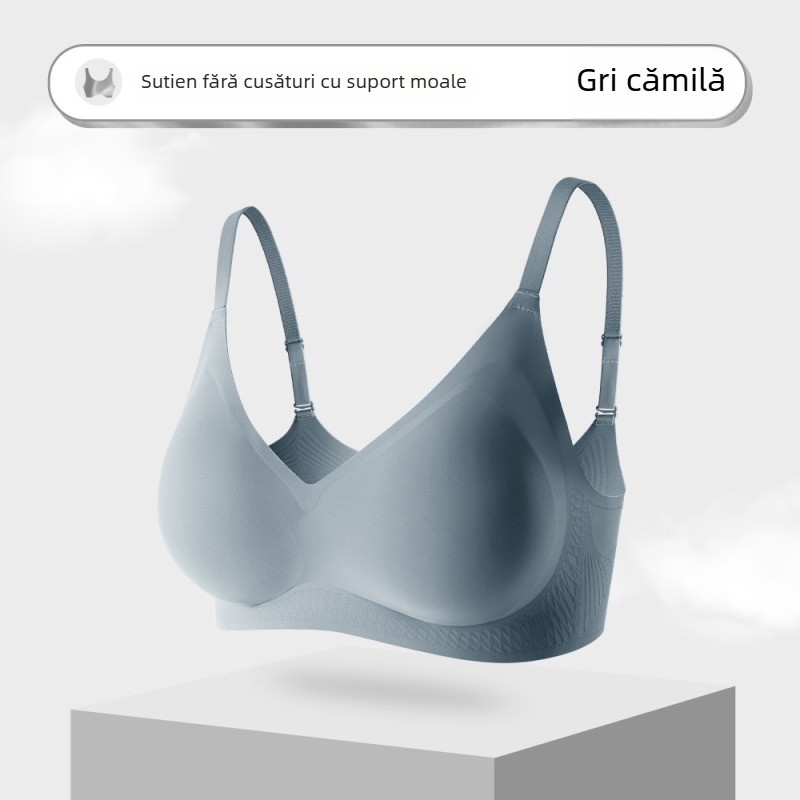 Sutien fără cusături cu susținere moale, cupă 3/4 cu burete, respirabil, design ușor