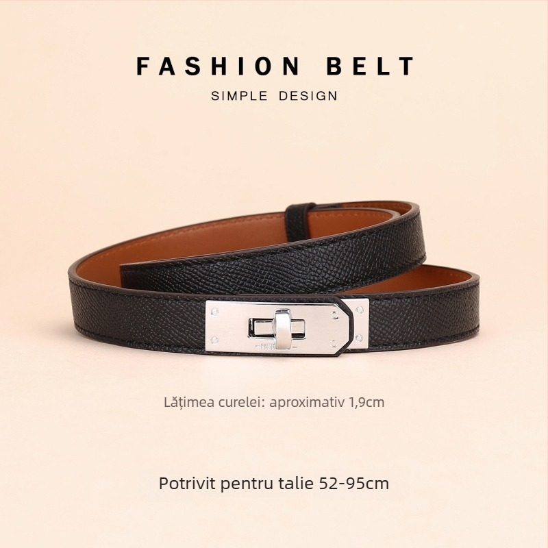 Centură pentru rochie – curea din piele naturală, cataramă din aliaj, lățime 2–4 cm, închidere cu nasturi