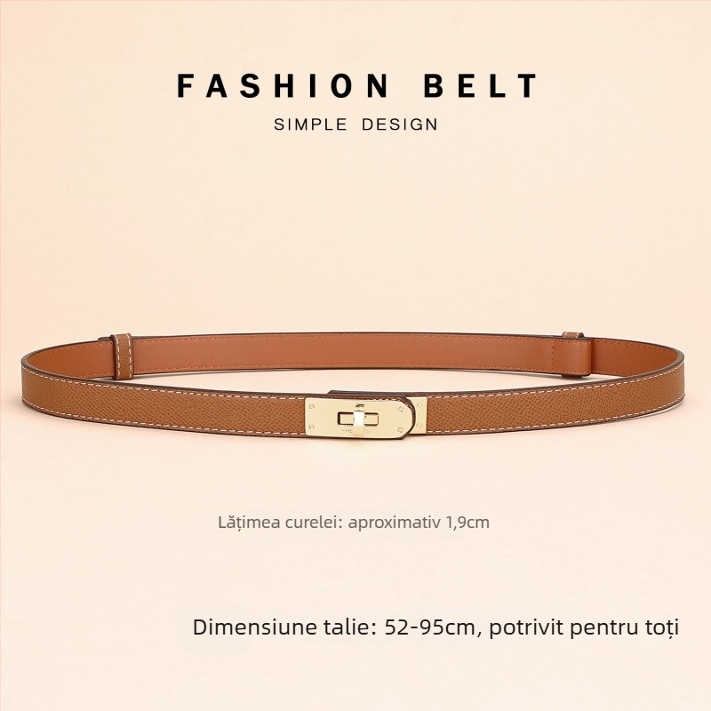 Centură pentru rochie – curea din piele naturală, cataramă din aliaj, lățime 2–4 cm, închidere cu nasturi