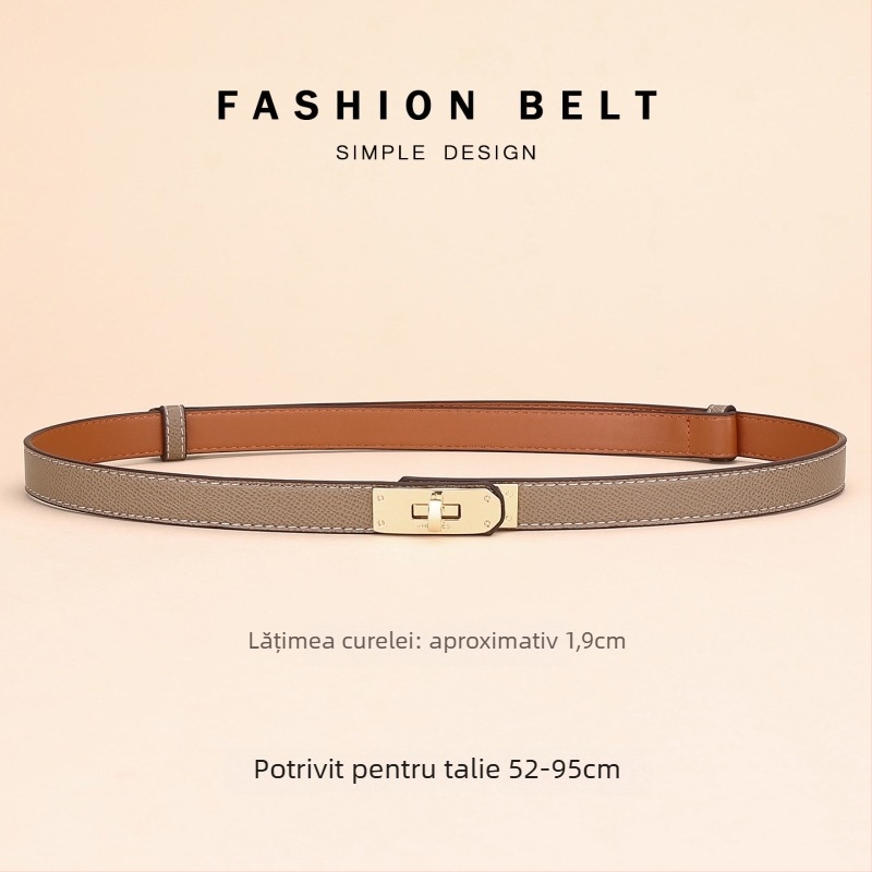 Centură pentru rochie – curea din piele naturală, cataramă din aliaj, lățime 2–4 cm, închidere cu nasturi