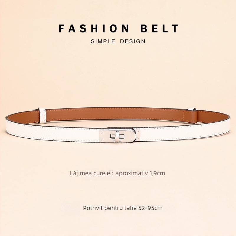 Centură pentru rochie – curea din piele naturală, cataramă din aliaj, lățime 2–4 cm, închidere cu nasturi