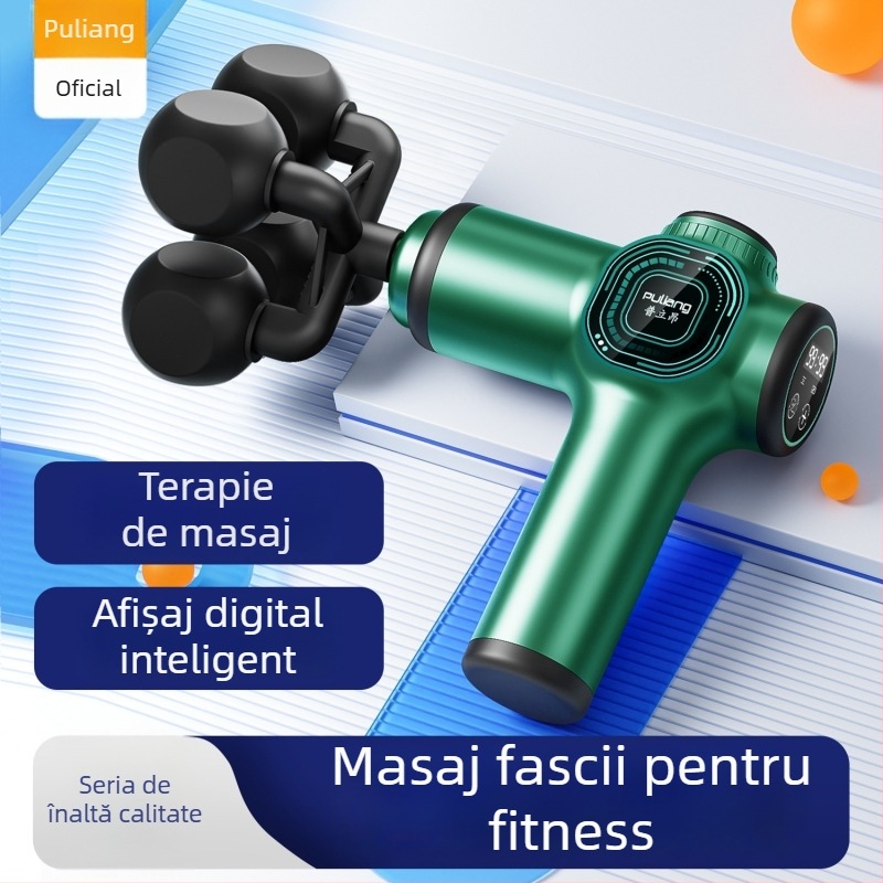 Mini masaj pentru fascia, masaj de relaxare muscular portabil cu LCD, motor cu peri, 6 capete, baterie încorporată 2000–4000 mAh, autonomie 8–12 h, zgomot sub 36 dB