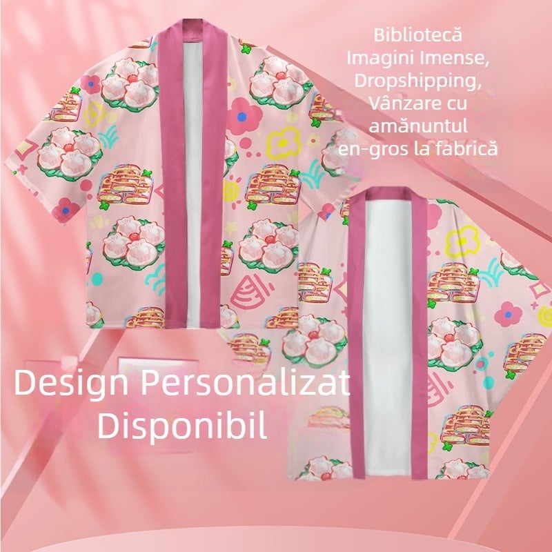 Haori cosplay stil japonez - chiffon, 90% poliester, căptușeală 90%, primăvara 2024, brand Yicai
