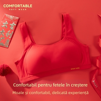 Sutien pentru fete, stil vestă, nailon, căptușeală de bumbac, cupe complete, bretele fixe