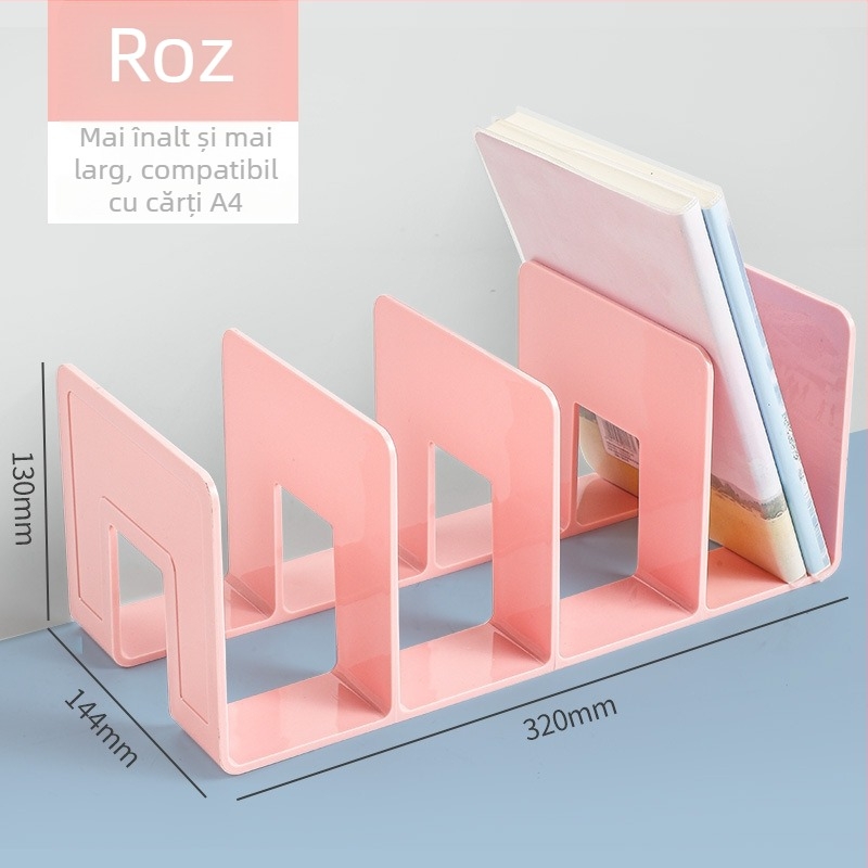 Hongfa 823 Suport de cărți din plastic pentru birou cu separator - Model 823, Material: Plastic, Greutate netă: 320 g, Cantitate de ambalare: 72/30