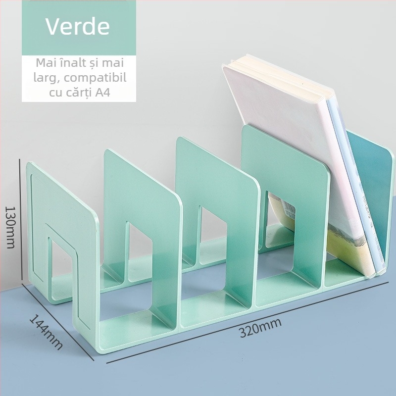 Hongfa 823 Suport de cărți din plastic pentru birou cu separator - Model 823, Material: Plastic, Greutate netă: 320 g, Cantitate de ambalare: 72/30