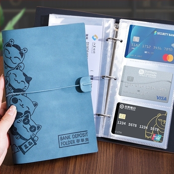 Dosar cu clip pentru stocare de foi, piele PU, personalizare cu imprimare logo, compatibil cu foi loose-leaf