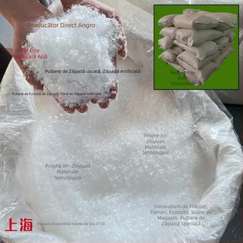 Pulbere de zăpadă artificială pentru scenografie, zăpadă uscată pentru decoruri de Crăciun, ambalaj: pungă, material: PE (plastic), potrivit pentru Crăciun