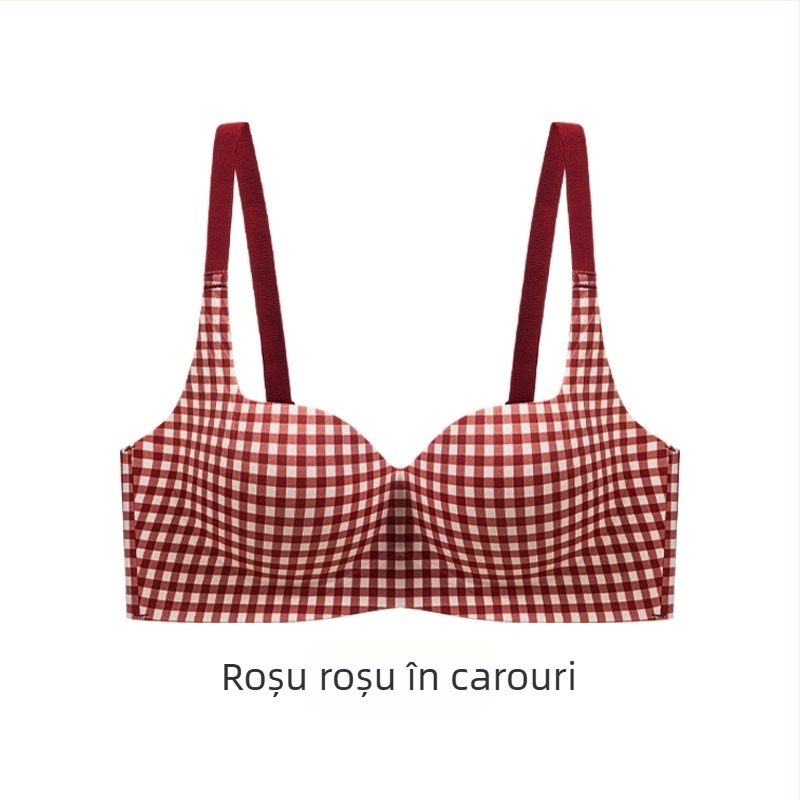 Set de sutiene din nylon pentru femei, cupă 3/4, cupă groasă, bretele fixe, închidere la spate cu trei rânduri, căptușeală din spandex