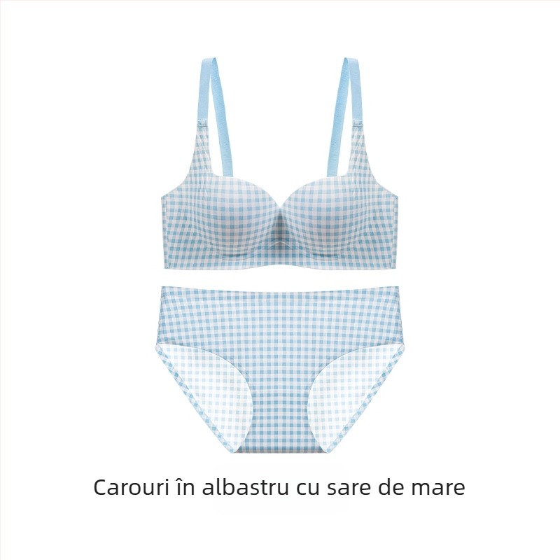 Set de sutiene din nylon pentru femei, cupă 3/4, cupă groasă, bretele fixe, închidere la spate cu trei rânduri, căptușeală din spandex