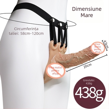 Dildo purtabil din silicon pentru bărbați — Lala, control manual, 438 g, Long love