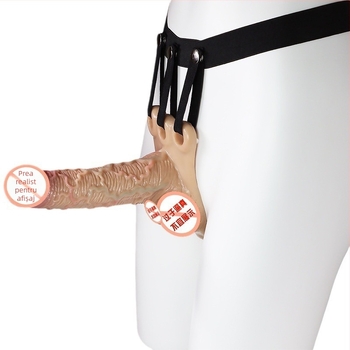 Dildo purtabil din silicon pentru bărbați — Lala, control manual, 438 g, Long love