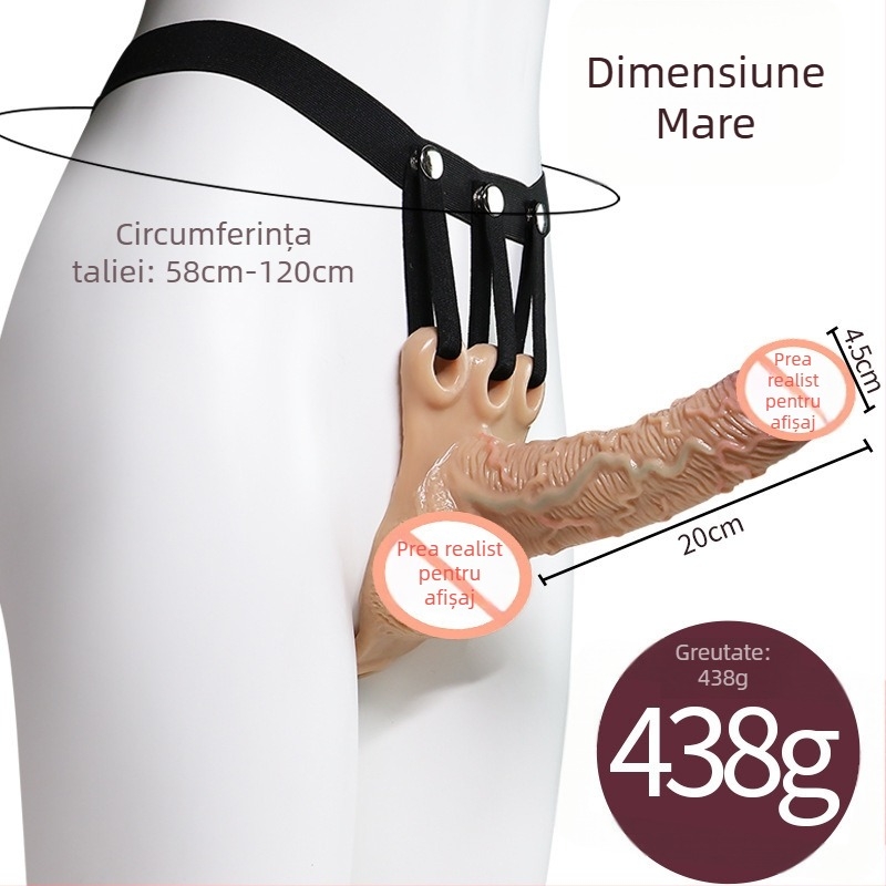 Dildo purtabil din silicon pentru bărbați — Lala, control manual, 438 g, Long love