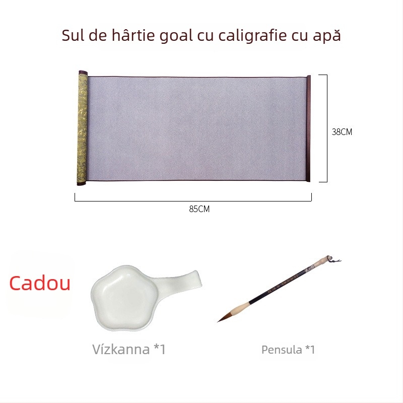 Weizhuang Set de caligrafie cu apă pe pânză pentru începători — grilă goală pentru caractere, hârtie de orez imitata, reutilizabil până la 10.000 de ori