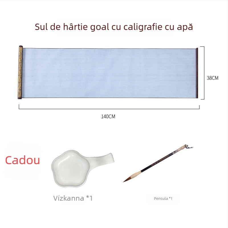 Weizhuang Set de caligrafie cu apă pe pânză pentru începători — grilă goală pentru caractere, hârtie de orez imitata, reutilizabil până la 10.000 de ori