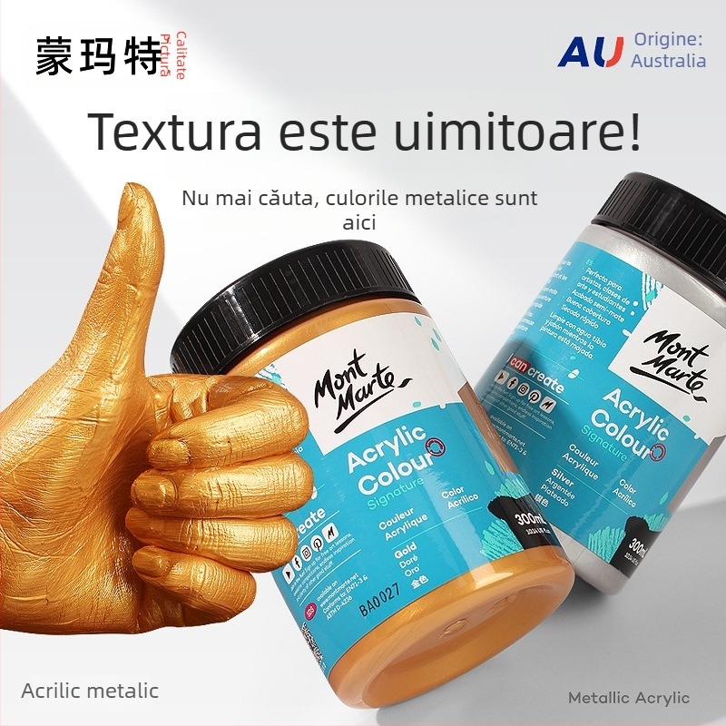 Monde vopsea acrilică metalică fluorescentă – 100 ml, rezistentă la apă, netoxică, un flacon, pentru pictură murală manuală