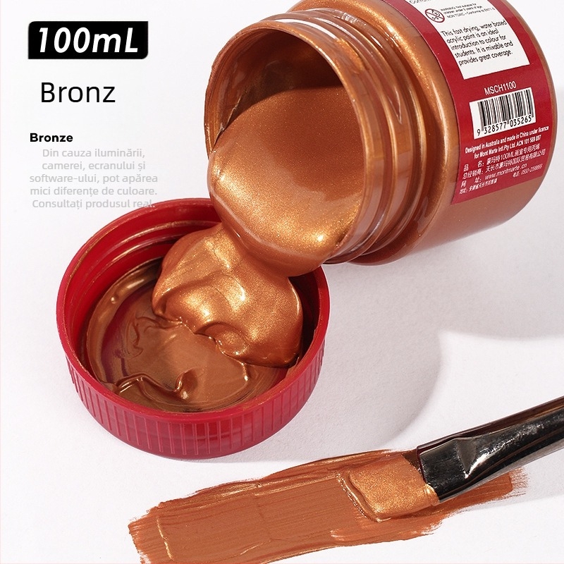 Monde vopsea acrilică metalică fluorescentă – 100 ml, rezistentă la apă, netoxică, un flacon, pentru pictură murală manuală