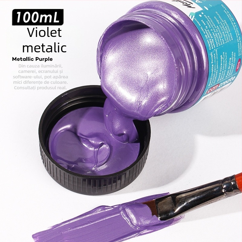 Monde vopsea acrilică metalică fluorescentă – 100 ml, rezistentă la apă, netoxică, un flacon, pentru pictură murală manuală