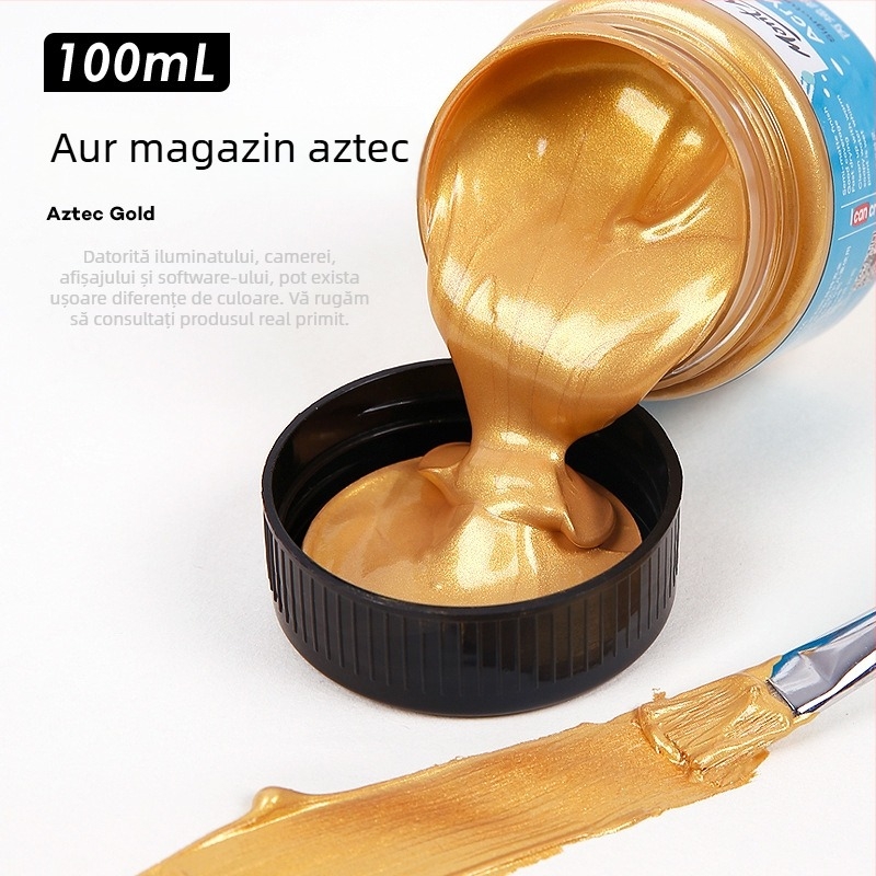 Monde vopsea acrilică metalică fluorescentă – 100 ml, rezistentă la apă, netoxică, un flacon, pentru pictură murală manuală