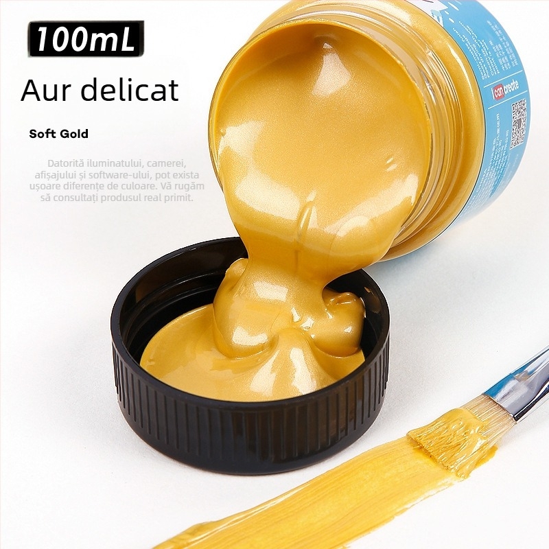 Monde vopsea acrilică metalică fluorescentă – 100 ml, rezistentă la apă, netoxică, un flacon, pentru pictură murală manuală