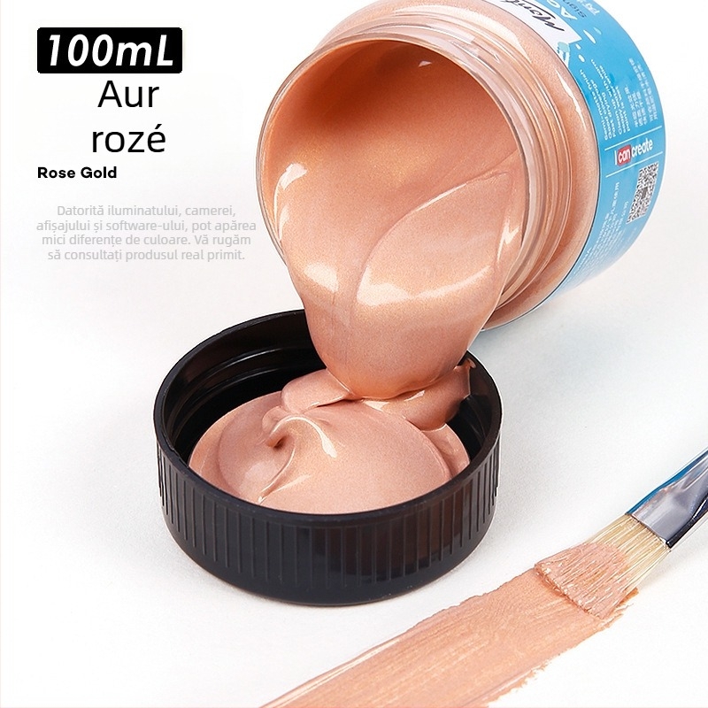 Monde vopsea acrilică metalică fluorescentă – 100 ml, rezistentă la apă, netoxică, un flacon, pentru pictură murală manuală