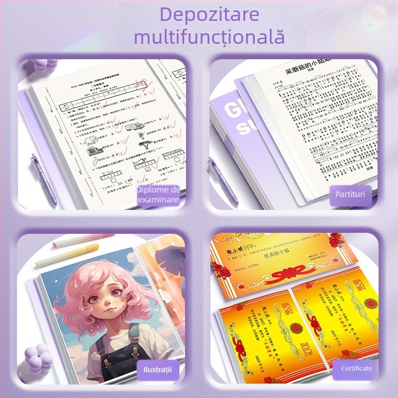 Mapă de documente cu inserții, culoare gradientă, stocare în mai multe straturi (Material: Plastic; Număr de pagini: 100; Tipărire logo: Nu; Personalizare: Nu)