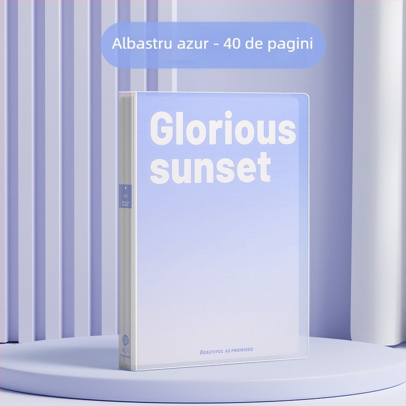 Mapă de documente cu inserții, culoare gradientă, stocare în mai multe straturi (Material: Plastic; Număr de pagini: 100; Tipărire logo: Nu; Personalizare: Nu)