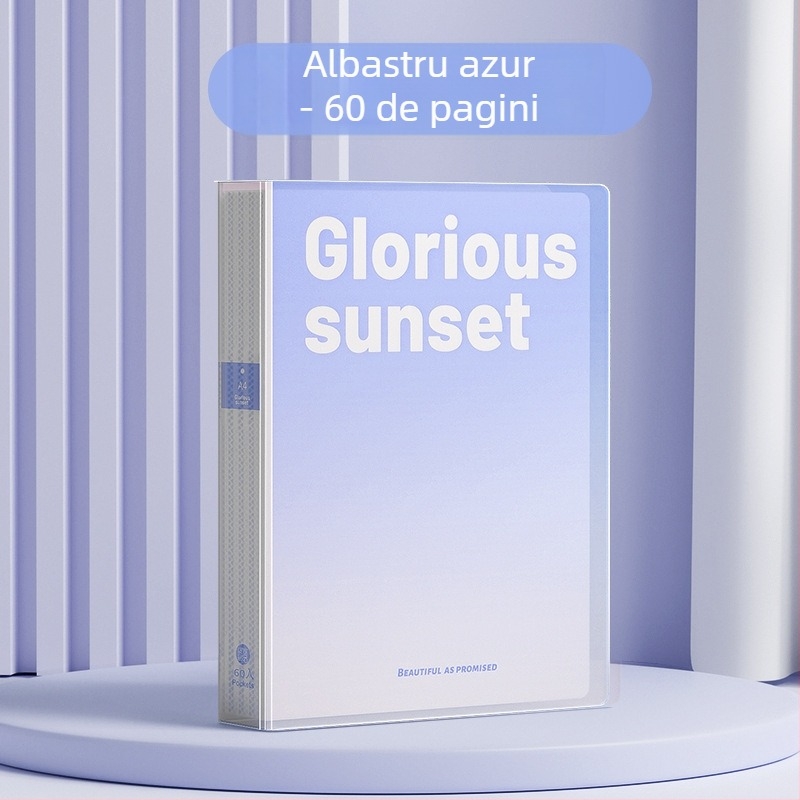 Mapă de documente cu inserții, culoare gradientă, stocare în mai multe straturi (Material: Plastic; Număr de pagini: 100; Tipărire logo: Nu; Personalizare: Nu)