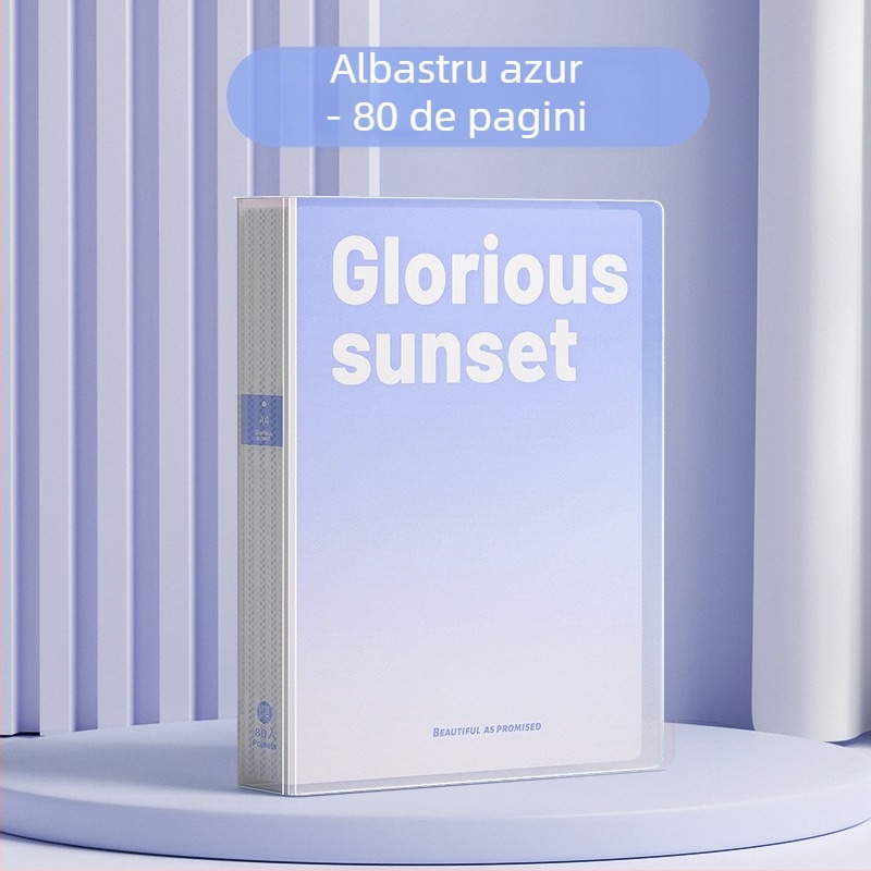 Mapă de documente cu inserții, culoare gradientă, stocare în mai multe straturi (Material: Plastic; Număr de pagini: 100; Tipărire logo: Nu; Personalizare: Nu)