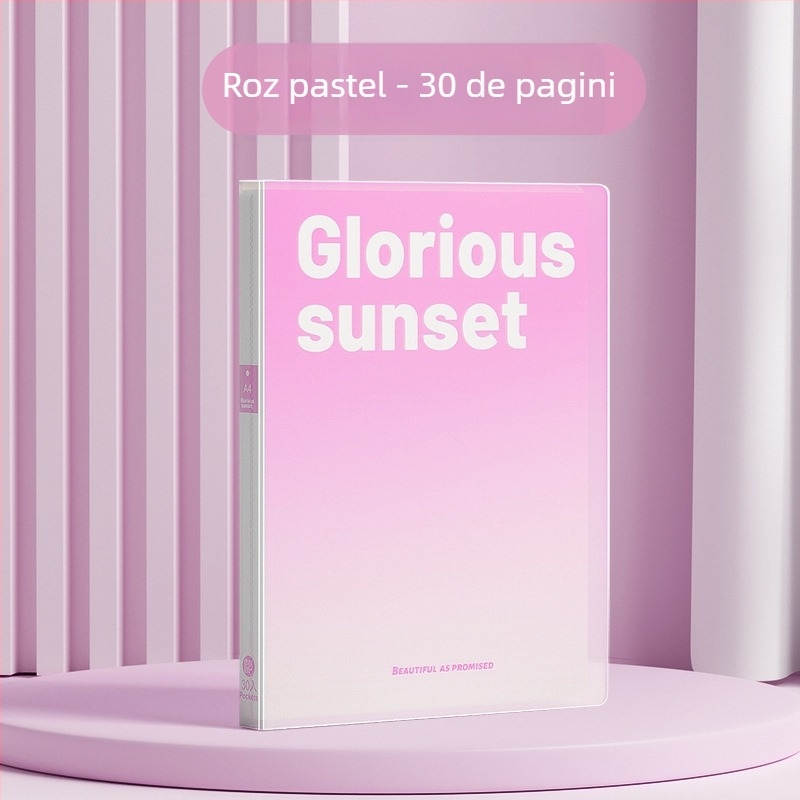 Mapă de documente cu inserții, culoare gradientă, stocare în mai multe straturi (Material: Plastic; Număr de pagini: 100; Tipărire logo: Nu; Personalizare: Nu)