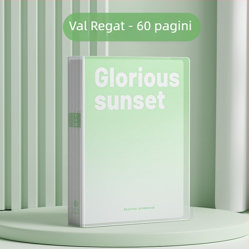 Mapă de documente cu inserții, culoare gradientă, stocare în mai multe straturi (Material: Plastic; Număr de pagini: 100; Tipărire logo: Nu; Personalizare: Nu)