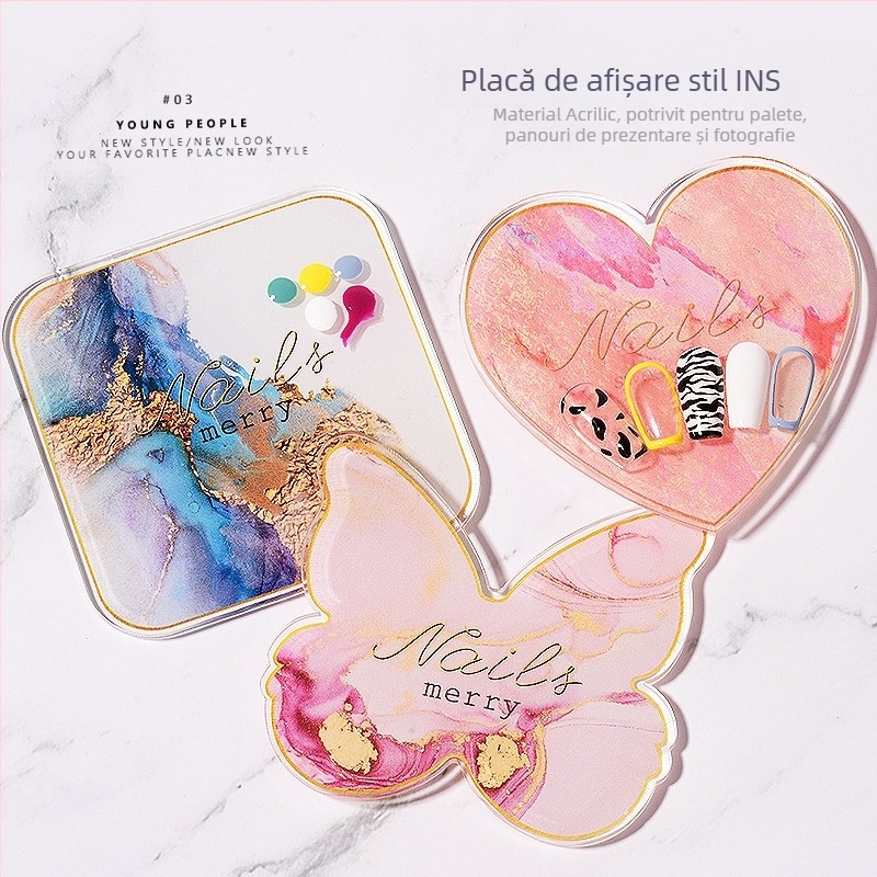 Display pentru unghii, placă de afișaj acrilică pentru gel, Han Finger Edge, 30 g, model Display board