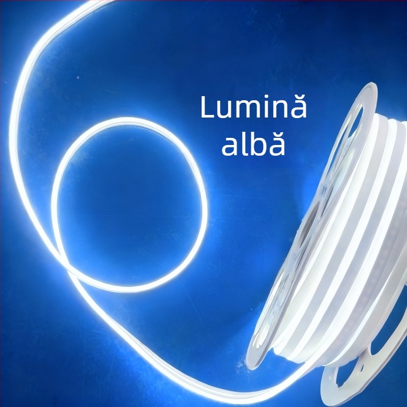 Bandă LED Neon 2835, 120 LED/m, IP65 impermeabilă, 8W, intrare 12-24-110-220V