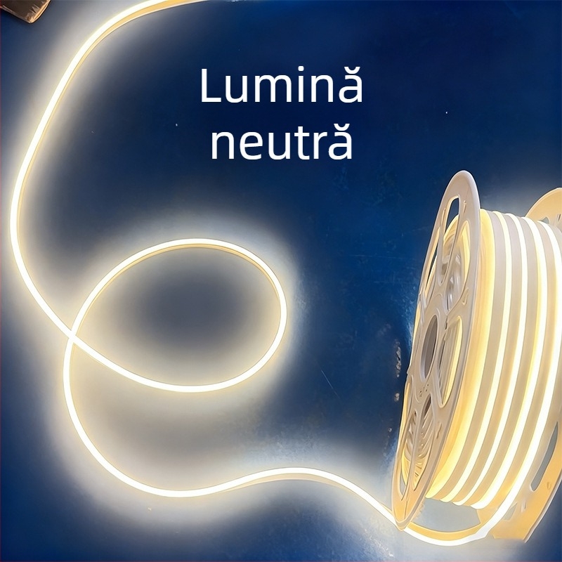 Bandă LED Neon 2835, 120 LED/m, IP65 impermeabilă, 8W, intrare 12-24-110-220V