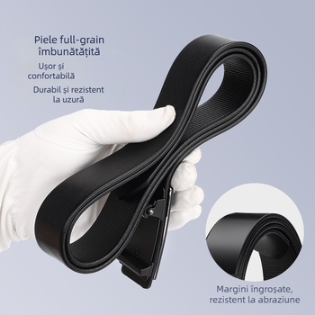Centură din piele pentru bărbați, stil business, cu cataramă automată, din piele de vită prim-strat, lățime 2–4 cm, cataramă: aliaj