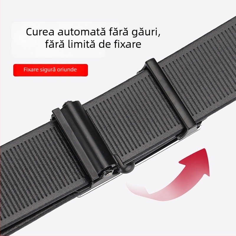 Centură din piele pentru bărbați, stil business, cu cataramă automată, din piele de vită prim-strat, lățime 2–4 cm, cataramă: aliaj