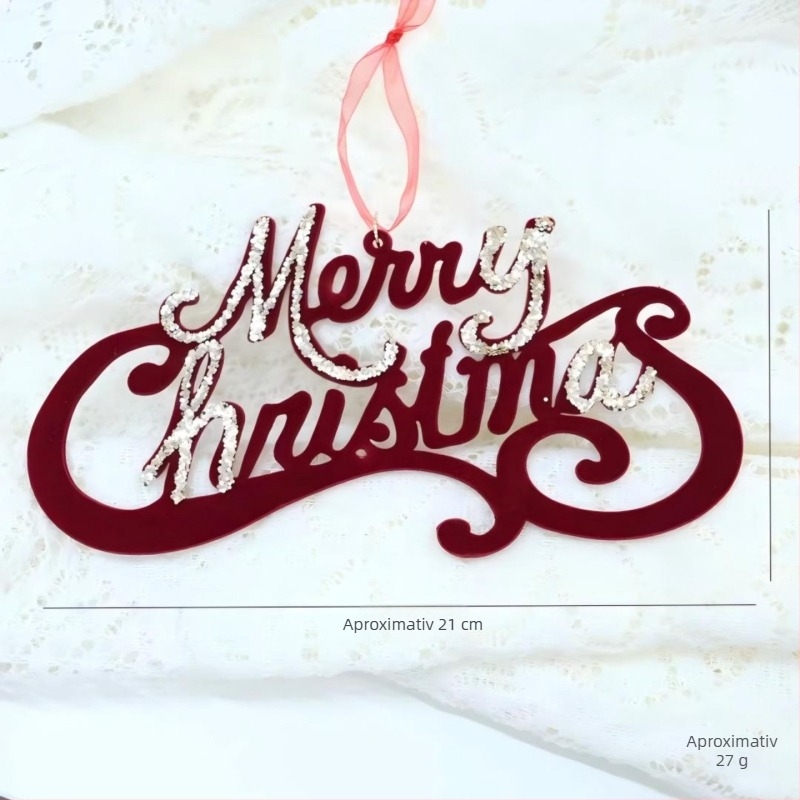 Heartful Ornament cu flocking icicle pentru brad – Pandantiv cadou de Crăciun