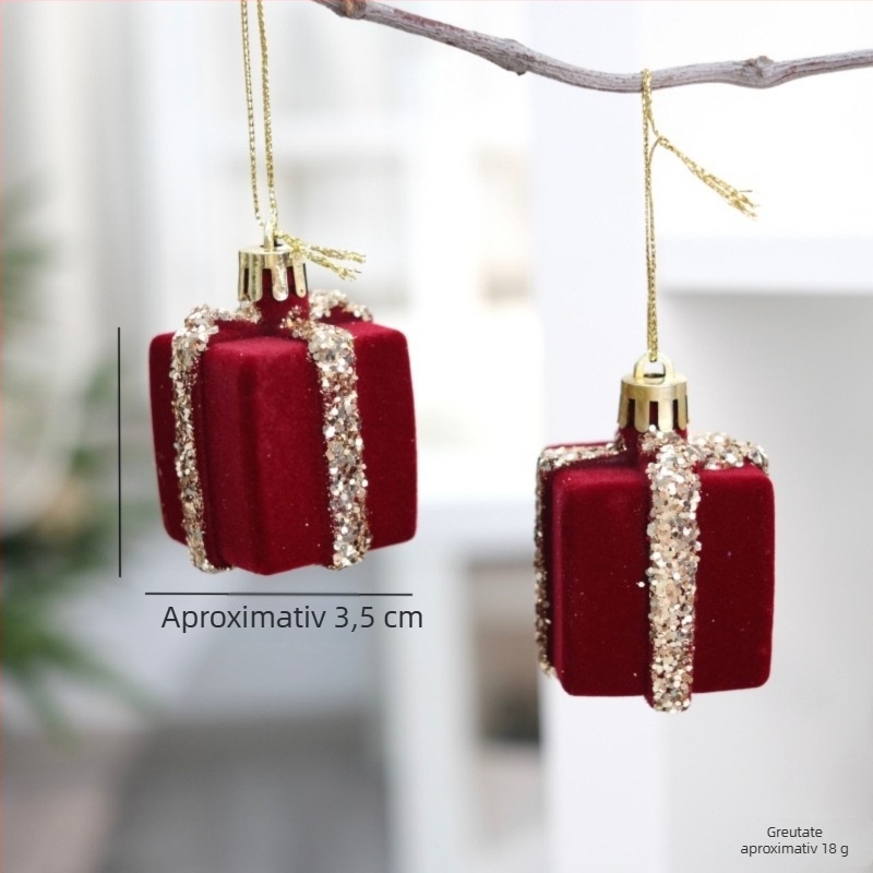 Heartful Ornament cu flocking icicle pentru brad – Pandantiv cadou de Crăciun