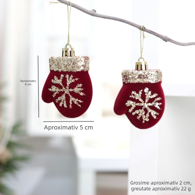 Heartful Ornament cu flocking icicle pentru brad – Pandantiv cadou de Crăciun