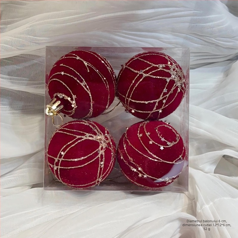 Heartful Ornament cu flocking icicle pentru brad – Pandantiv cadou de Crăciun